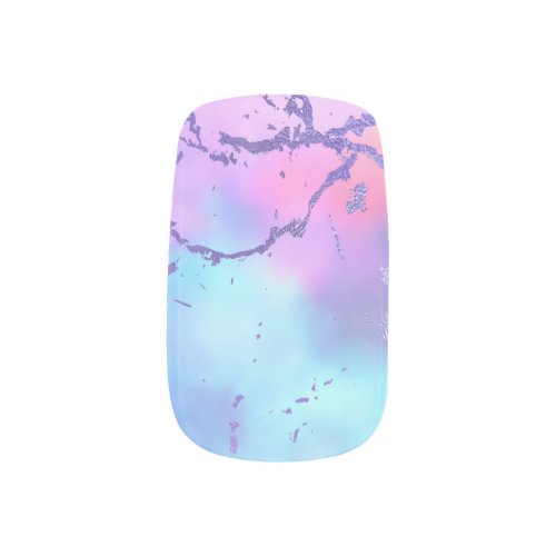 Cool Marble  Lovely Pastel Purple Blue Pink Ombre Minx Nail Art