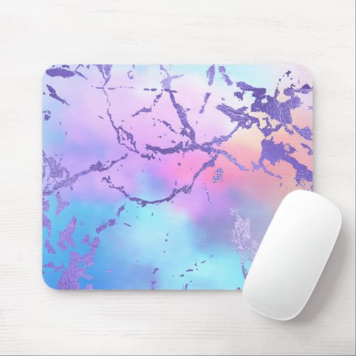 Cool Marble  Lovely Pastel Purple Blue Pink Ombre Mouse Pad