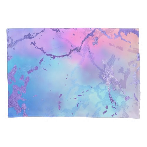 Cool Marble  Lovely Pastel Purple Blue Pink Ombre Pillow Case