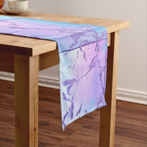 Cool Marble  Lovely Pastel Purple Blue Pink Ombre Short Table Runner