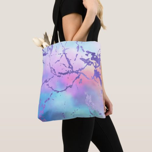 Cool Marble  Lovely Pastel Purple Blue Pink Ombre Tote Bag