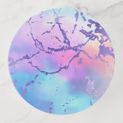 Cool Marble  Lovely Pastel Purple Blue Pink Ombre Trinket Tray