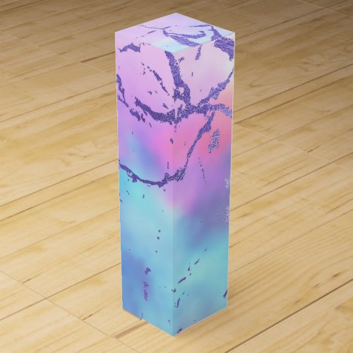 Cool Marble  Lovely Pastel Purple Blue Pink Ombre Wine Box