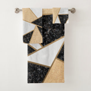 Cool Marble Stone Geometric Bath Towel Set