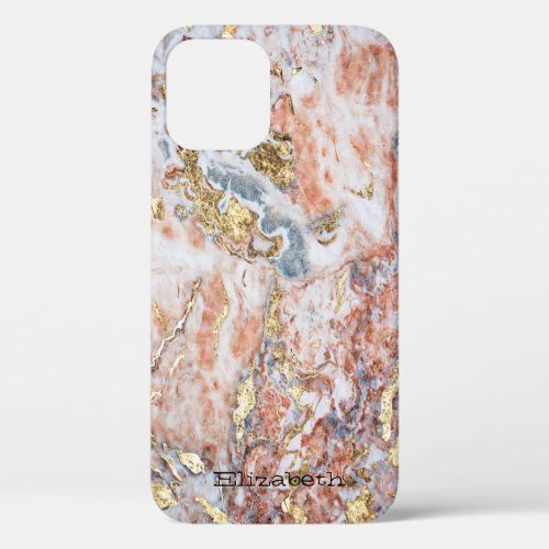 Cool Marble Stone Texture Glitter iPhone 12 Case