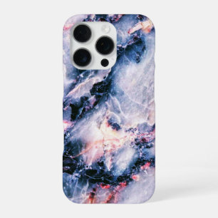 Cool Marble Texture blue pink white iPhone 16 Pro Case