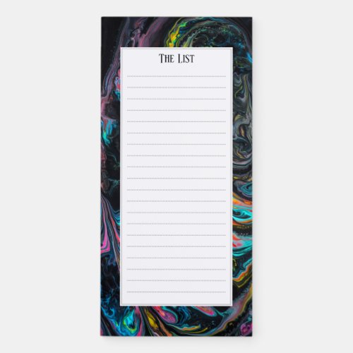 Cool Marbled poured paint Magnetic Notepad