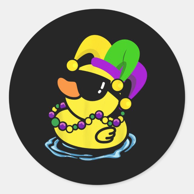 Cool Mardi Gras Duck New Orleans Carnival Party Wo Classic Round Sticker (Front)