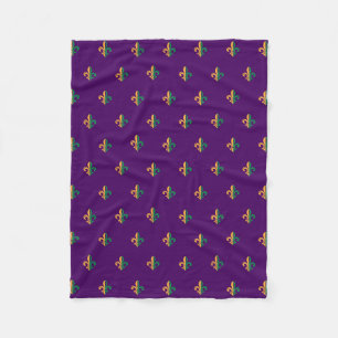 Cool Mardi Gras Fleur de Lis Fleece Blanket