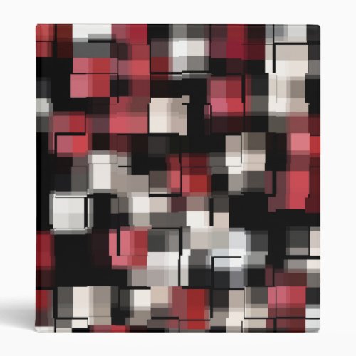 COOL Maroon Black White Abstract Plaid Binder