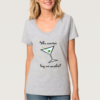 Cool Martini and Pimento Olive Bachelorette Funny  T-Shirt