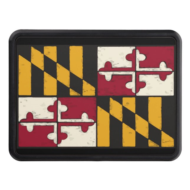 Cool Maryland State Flag  Hitch Cover (Front)