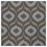 Cool masculine black grey gold ikat tribal pattern fabric