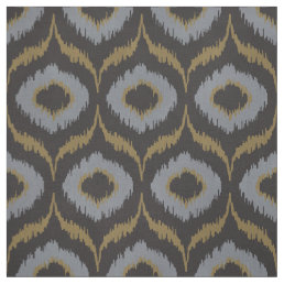 Cool masculine black grey gold ikat tribal pattern fabric