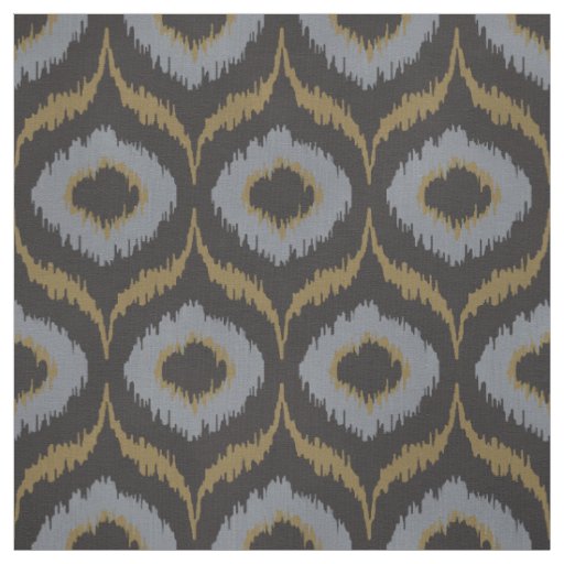 Cool masculine black grey gold ikat tribal pattern fabric