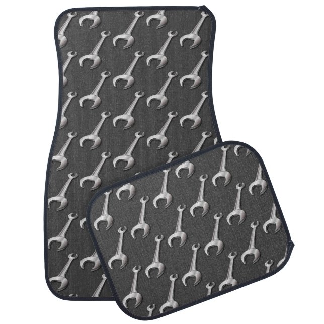 Cool Masculine Car Auto Mechanic Wrench Tools Floor Mat (Set)