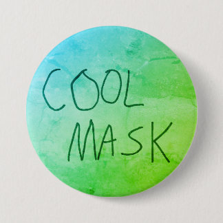 Cool Mask Original Handwriting Green and Blue Button