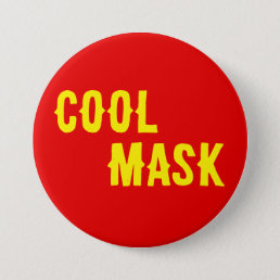 Cool Mask- yellow text with red background Button