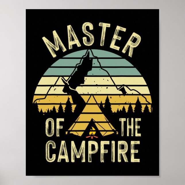 Cool Master Campfire Funny Camping Gift For Kids M Poster (Front)