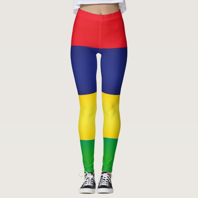 Cool Mauritius Flag Fashion Leggings (Front)