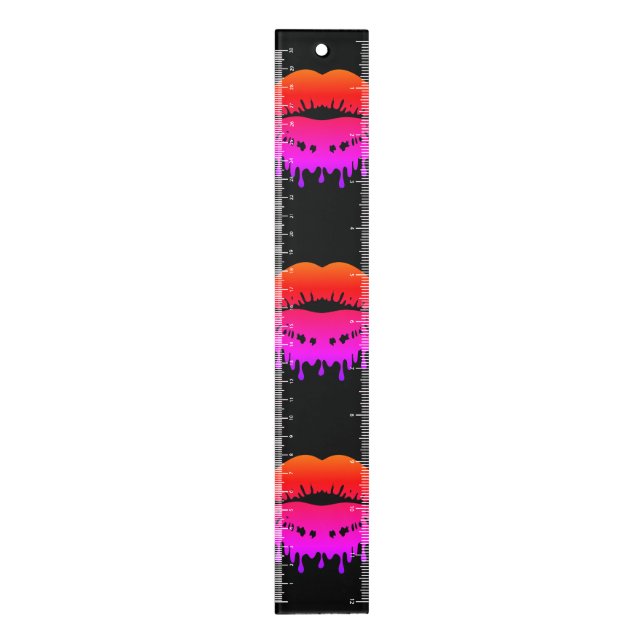 Cool Melting Lips With Custom Background  Ruler (Vertical)