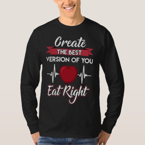 Cool Men Women Healthy Eating Fruit Heartbeat Imag T_Shirt