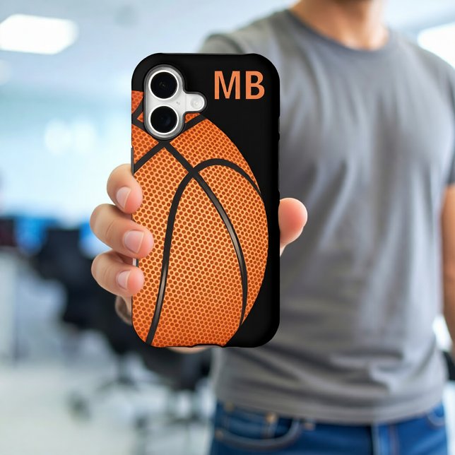 Cool Mens Basketball Monogram Theme Case-Mate iPhone Case (Creator Uploaded)