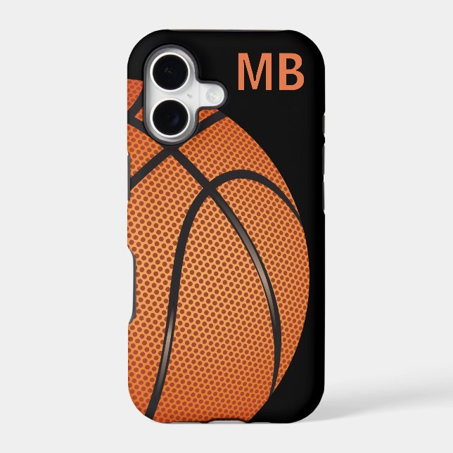 Cool Mens Basketball Monogram Theme Iphone Case (Back)