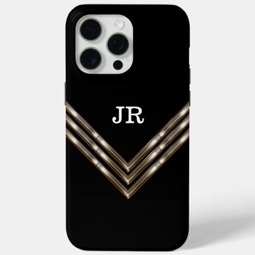 Cool Mens Business Executive Monogram  iPhone 15 Pro Max Case