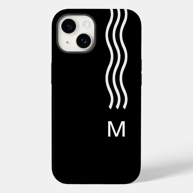 Cool Men's Business Monogram Modern  Case-Mate iPhone Case (Back)