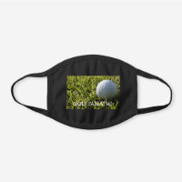 Cool Mens Golf Sports Theme Black Cotton Face Mask