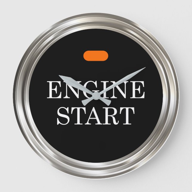 Cool Mens Man Cave Car Theme Large Clock (Front)