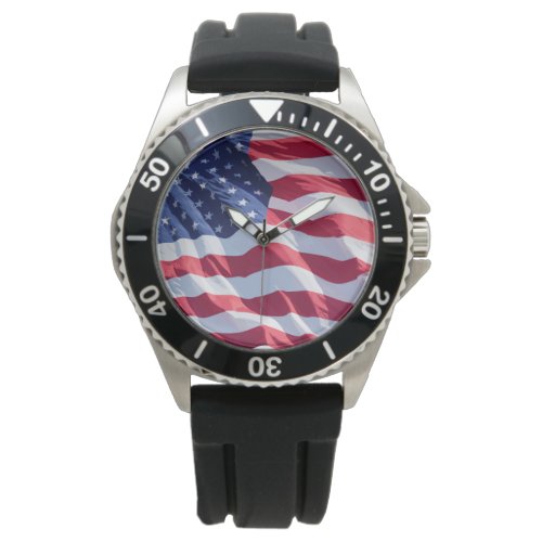 Cool Mens Patriotic United States Flag Watch