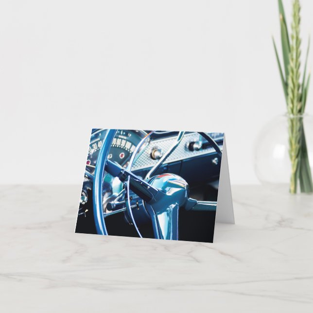 Cool Men's Retro Car Birthday Card (Front)