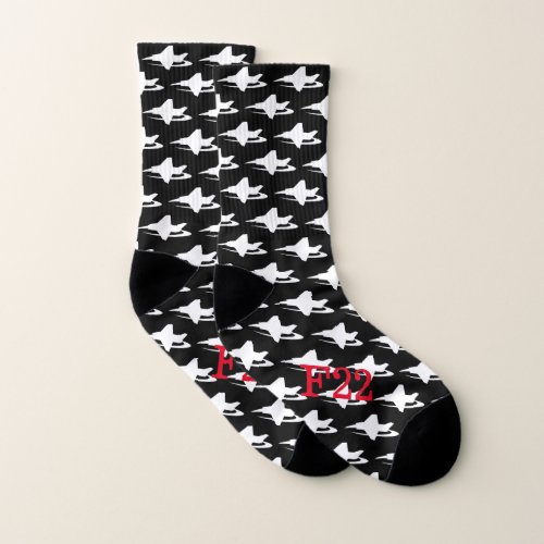 Cool mens socks with custom fighter jet pattern