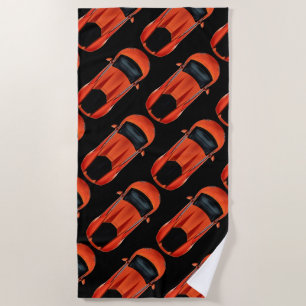 Cool Men's Sports Car Theme Beach Towel