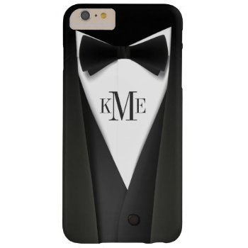 Cool Mens Tuxedo Suit Pattern - Manly Monogram Barely There Iphone 6 Plus Case by CityHunter at Zazzle
