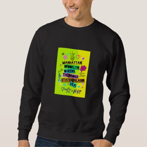 Cool Mens Womens Colorful New York City 5 Avenue Sweatshirt