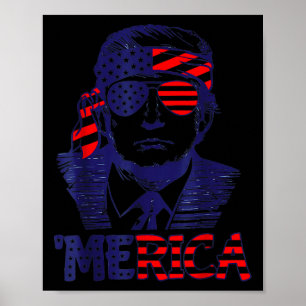 Cool merica Trump Happy 4th Of July Trump American Poster