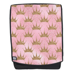 cool mermaid glitter chic gold tiara design backpack
