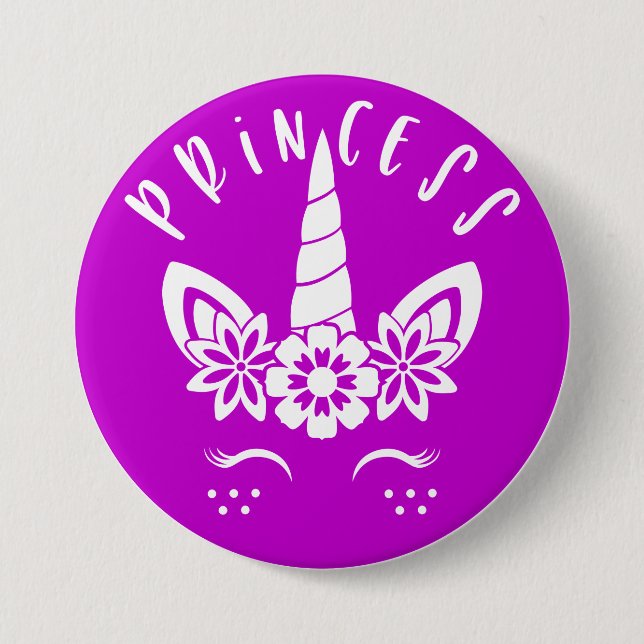 cool mermaid glitter unicorn princess button (Front)