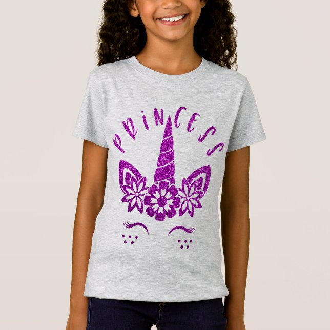 cool mermaid glitter unicorn princess T-Shirt (Front)