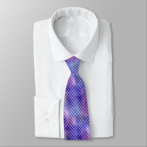 Cool Mermaid Scales Tail Pattern Neck Tie