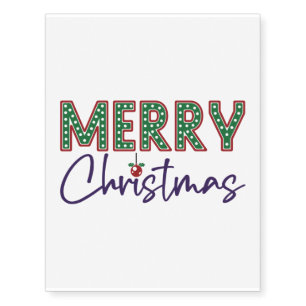 Cool Merry Christmas Gamer Style, Xmas Holiday Temporary Tattoos