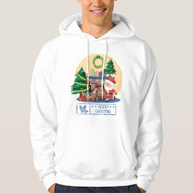 Cool Merry Christmas -Happy New Year Hoodie (Front)