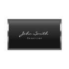 Cool Metal Border Chauffeur Business Card