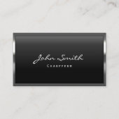 Cool Metal Border Chauffeur Business Card (Front)