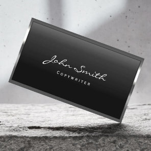 Cool Metal Border Copywriter Business Card