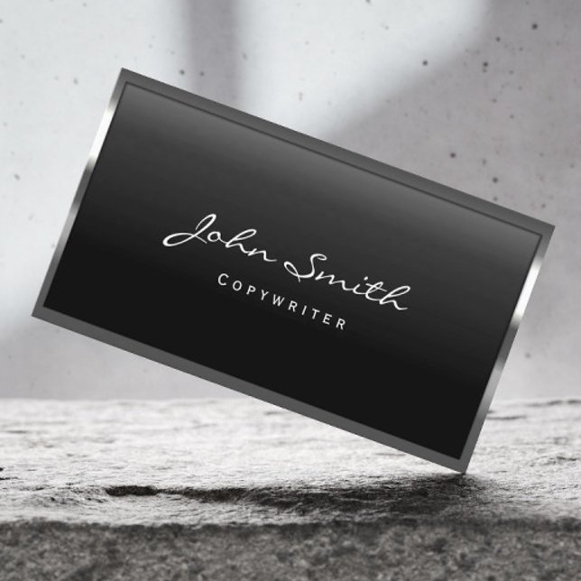 Cool Metal Border Copywriter Business Card (Creator Uploaded)