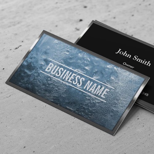 Cool Metal Border Creative Ice Texture Business Card